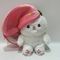 35cm 14&quot; Pink&amp; White Easter Plush Toy Bunny Rabbit Dipenuhi Hewan di Strawberry